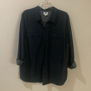 Dark wash jean shirt
